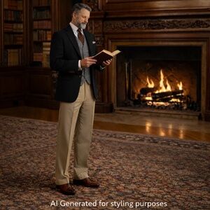 Brooks Brothers Dress Pants Slacks 34x31 Khaki 1818 Madison Wool Pleated Cuffed